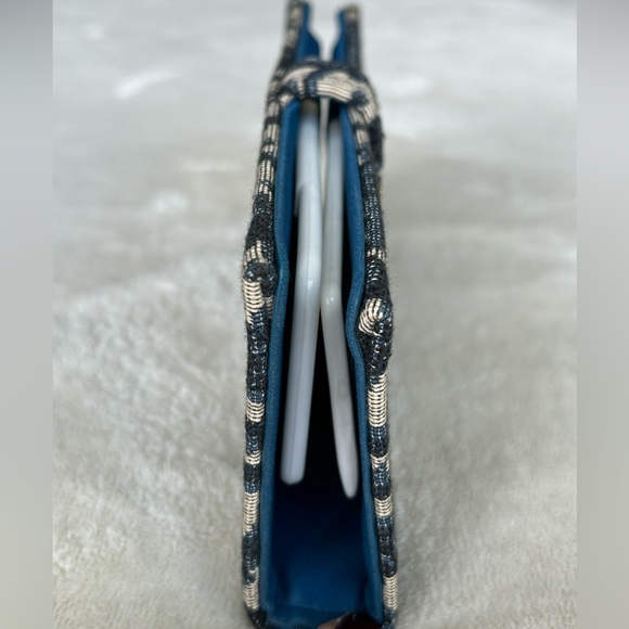 Vintage Christian Dior Blue Trotter Canvas Comb/Mirror Vanity Case, Rare Unique! - Picture 11 of 16